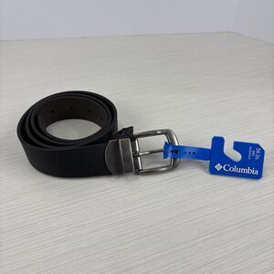 Columbia Mens Reversible Belt Black Brown Handcrafted Leather Medium 34-36 NWT
